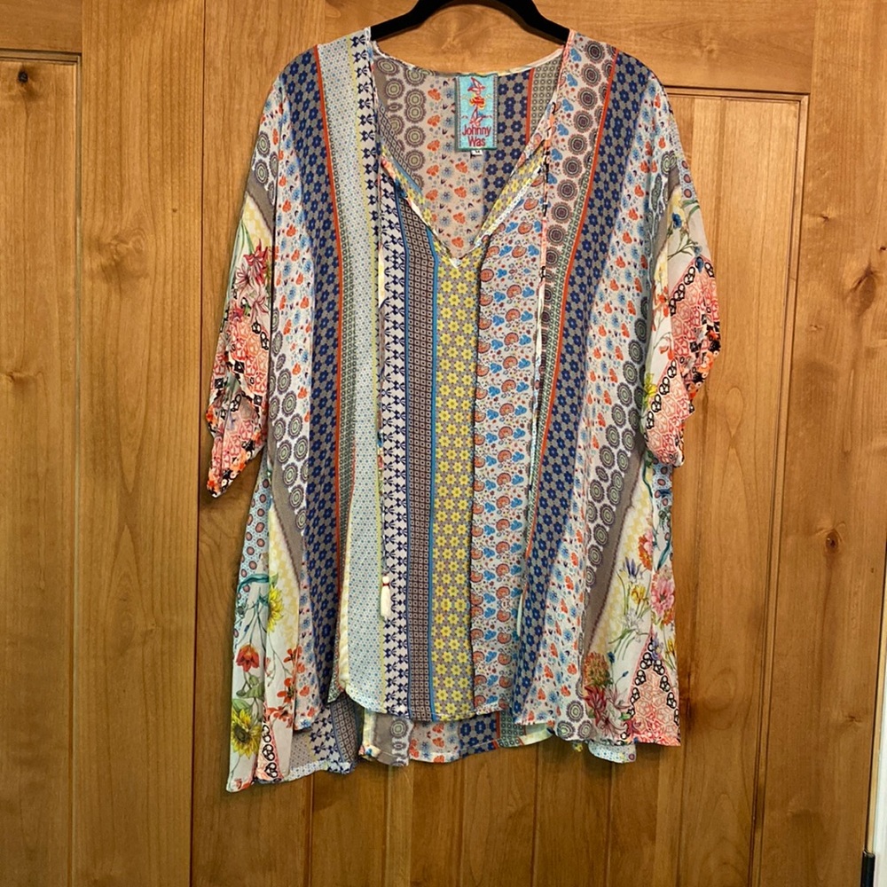 Johnny Was multi-print tunic